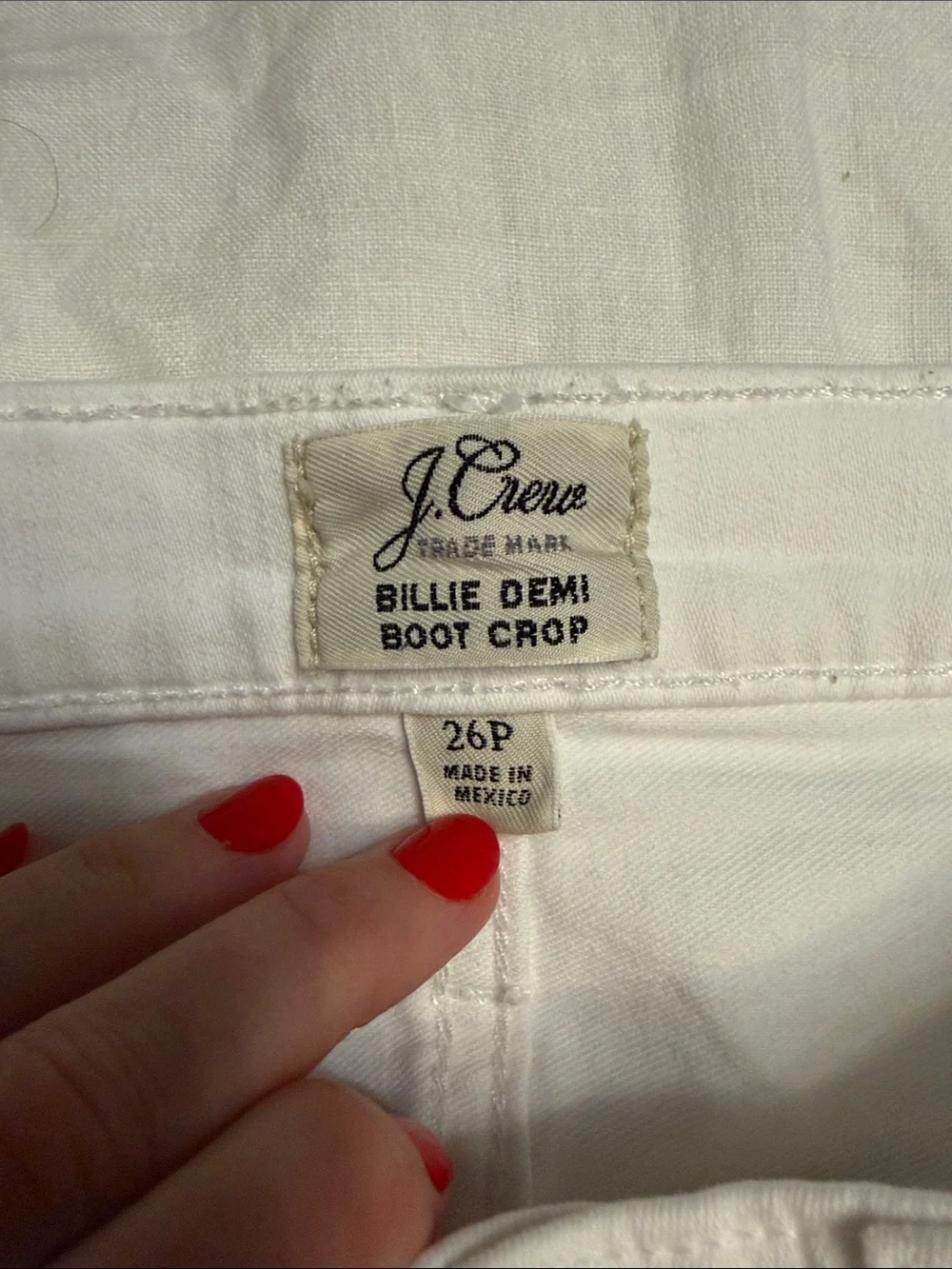J Crew Billie Demi Boot Crop Jeans - White